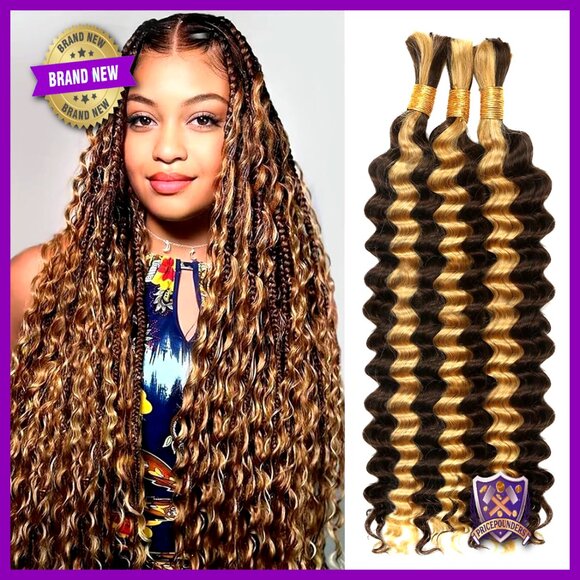 150g 20 Inch Human Hair Extensions for Boho Braids, Wet and Wavy main image 2
